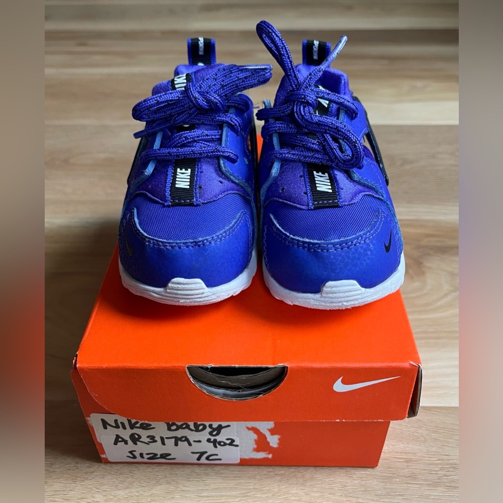 Nike Huarache Run Baby/Toddler Shoes AR3179-402 -Size 7C - Purple - Pre-Owned